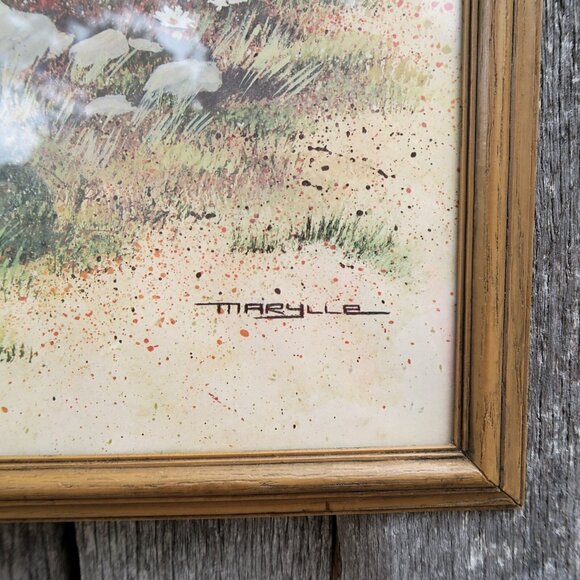 1976 Marylle Lithograph – Rustic Yard Scene with Daisies & Pail, Scafa-Tornabene - Picture 2 of 5